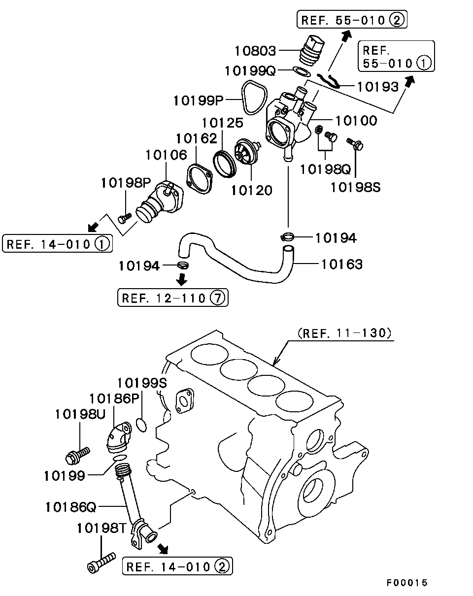 Mitsubishi M863985 - Termostats, Dzesēšanas šķidrums ps1.lv