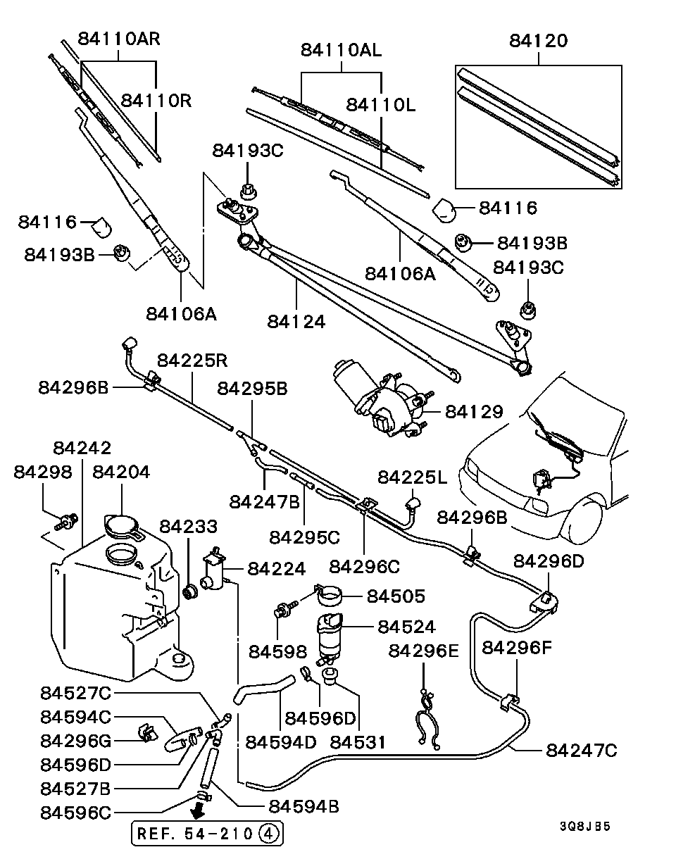 Mitsubishi MR300673 - Stikla tīrītāja slotiņa ps1.lv