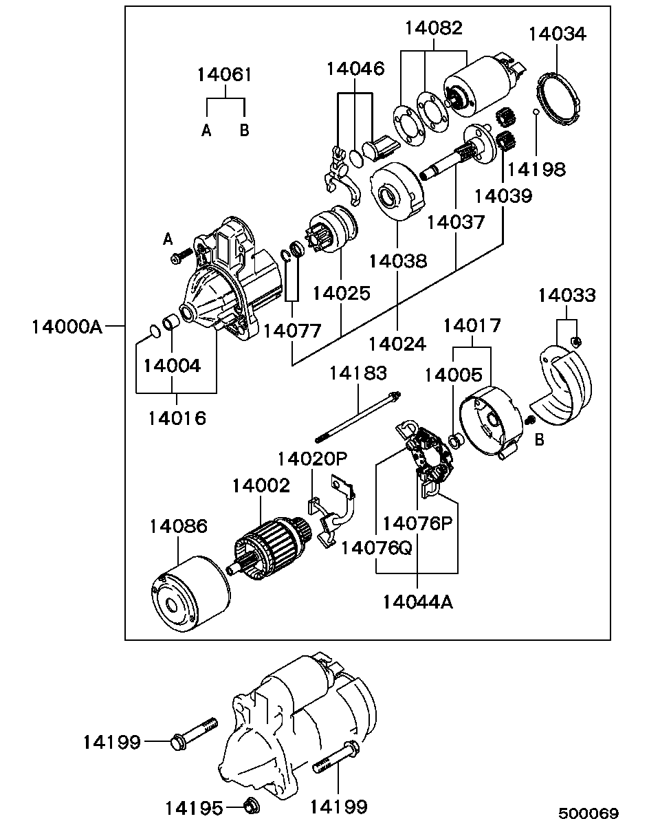 Mitsubishi MD618593 - Kronšteins, Ogļu sukas ps1.lv