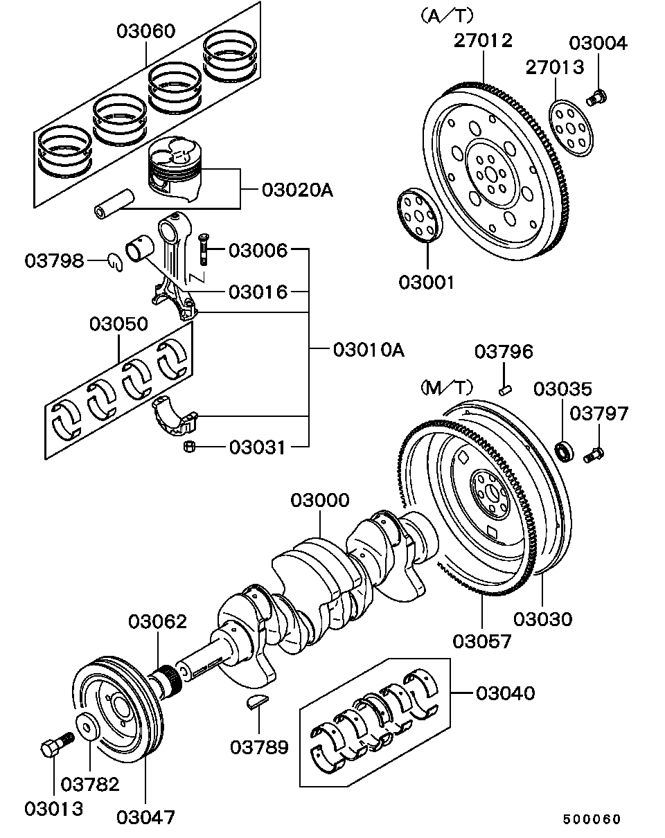 Mitsubishi MD002613 - Centrējošais gultnis, Sajūgs ps1.lv