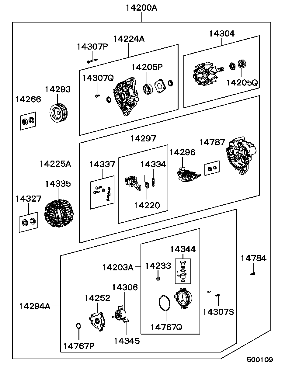 Mitsubishi MD607373 - Ogļu sukas, Ģenerators ps1.lv