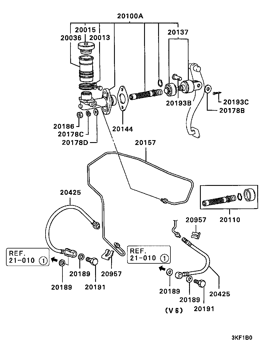 Mitsubishi MB012098 - Galvenais cilindrs, Sajūgs ps1.lv