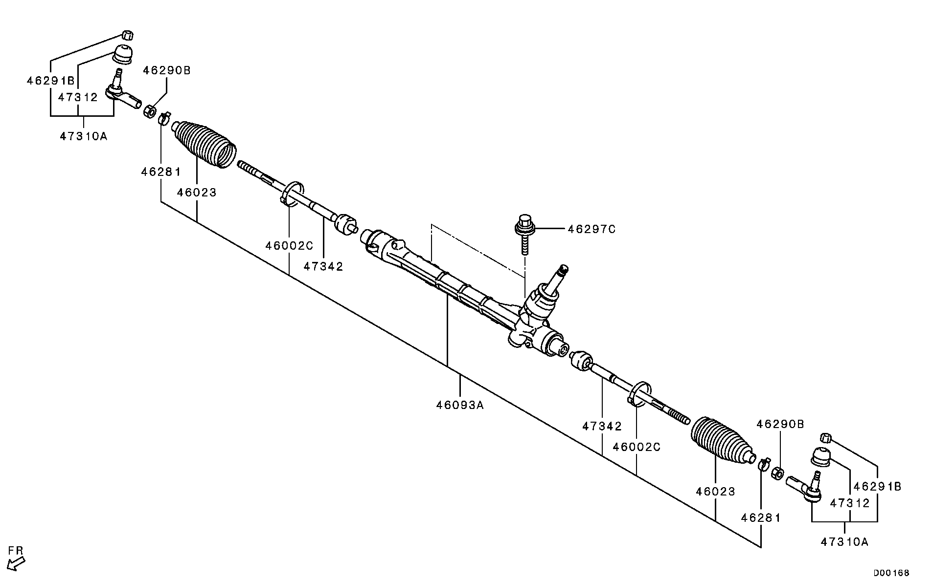 Mitsubishi 4422A076 - Aksiālais šarnīrs, Stūres šķērsstiepnis ps1.lv