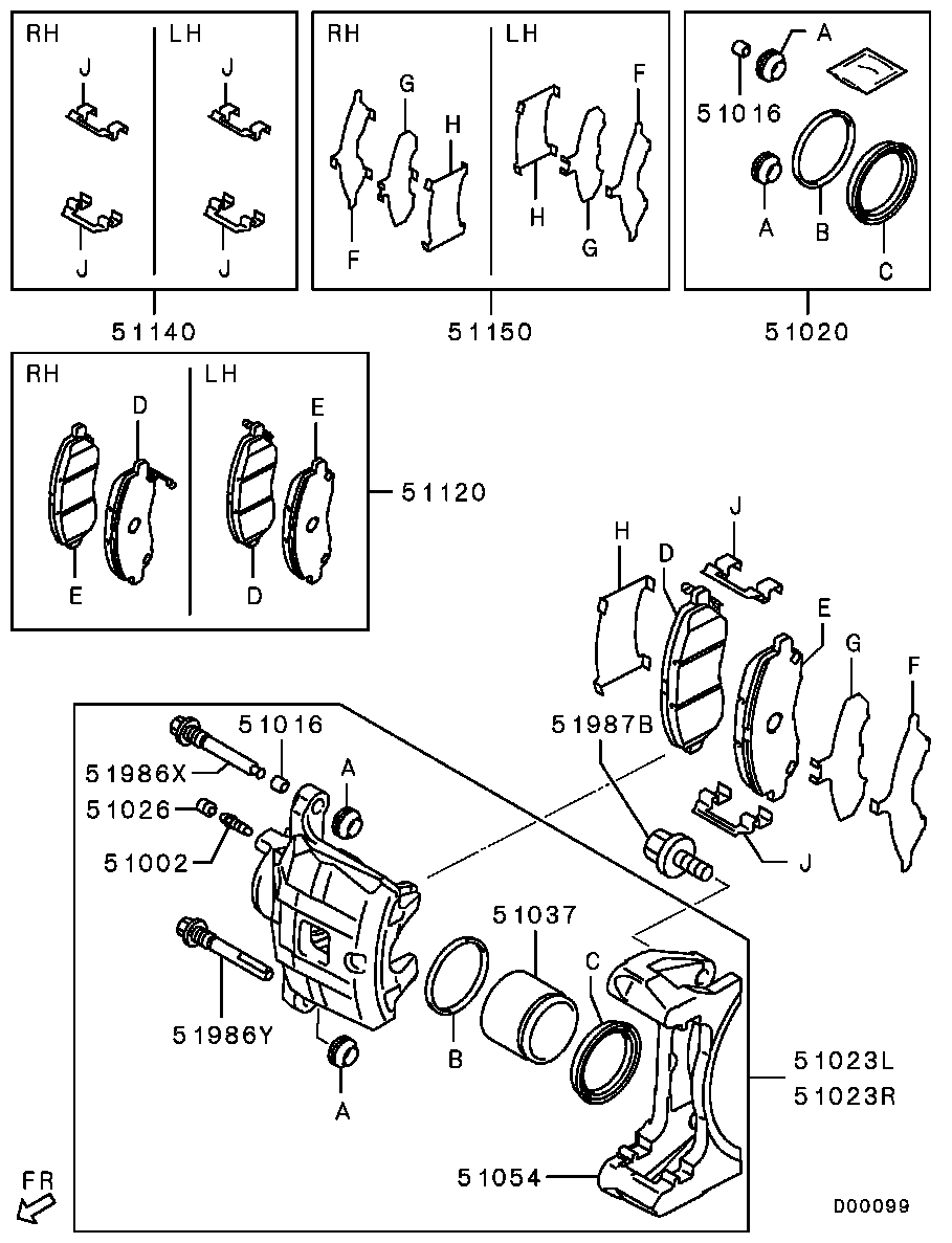 MITSUBISHI (GAC) 4605A486 - PAD SET,FR BRAKE ps1.lv