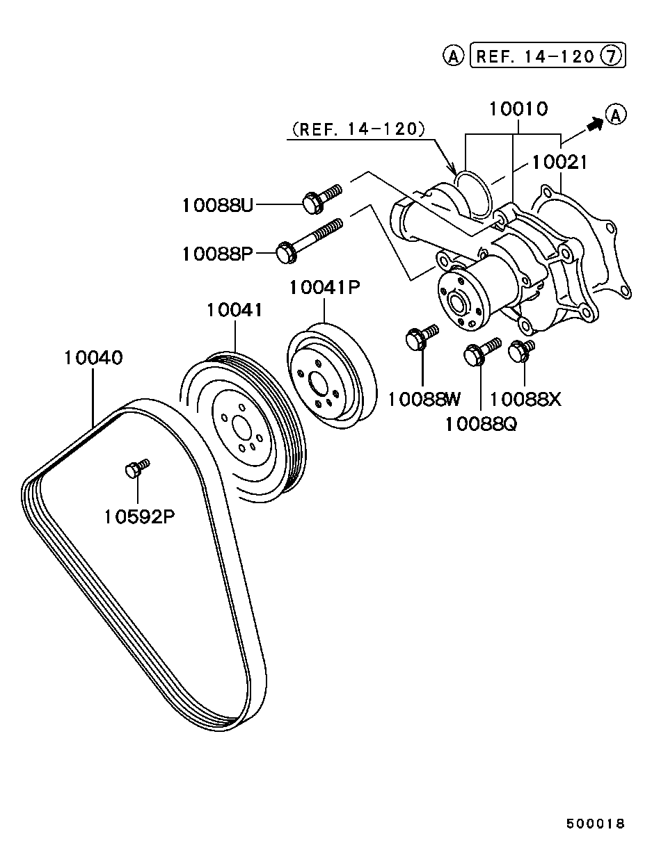 Mitsubishi MD186126 - Ķīļrievu siksna ps1.lv