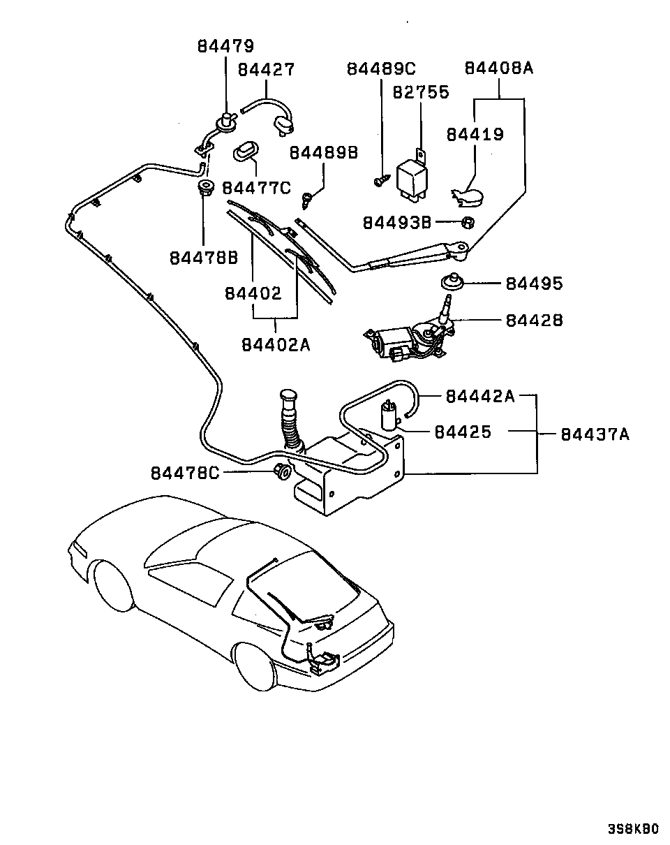 Mitsubishi MB530299 - Stikla tīrītāja slotiņa ps1.lv