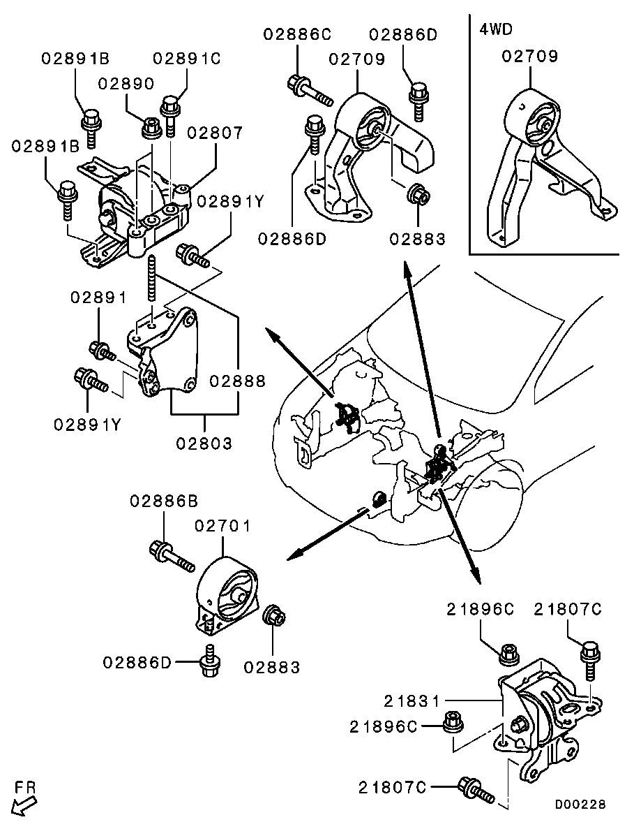 Mitsubishi MN101574 - Piekare, Dzinējs ps1.lv