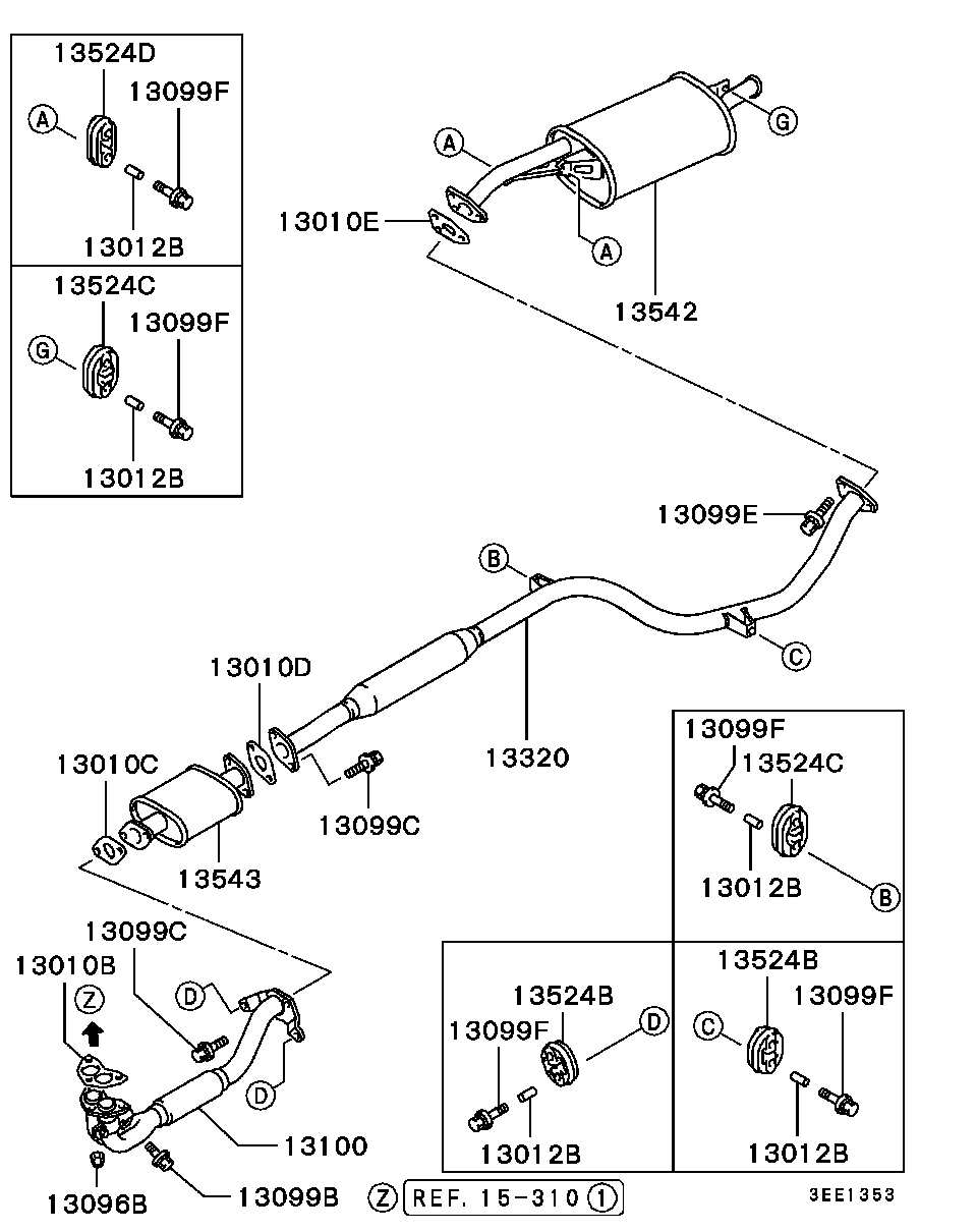 Mitsubishi MB687021 - Blīve, Izplūdes caurule ps1.lv