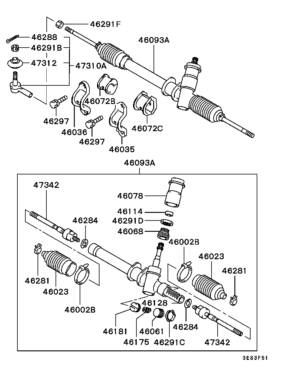 Mitsubishi MR103280 - Putekļusargu komplekts, Stūres iekārta ps1.lv