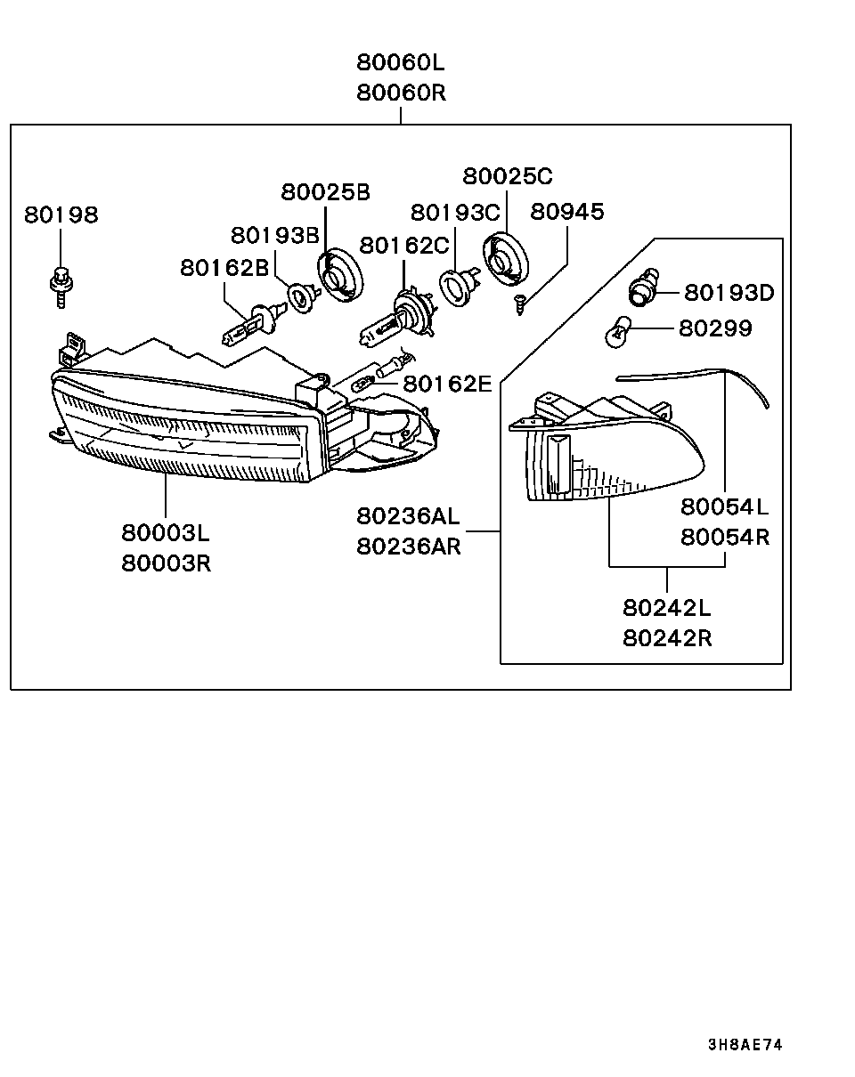 Mitsubishi MS820961 - Kvēlspuldze, Miglas lukturis ps1.lv