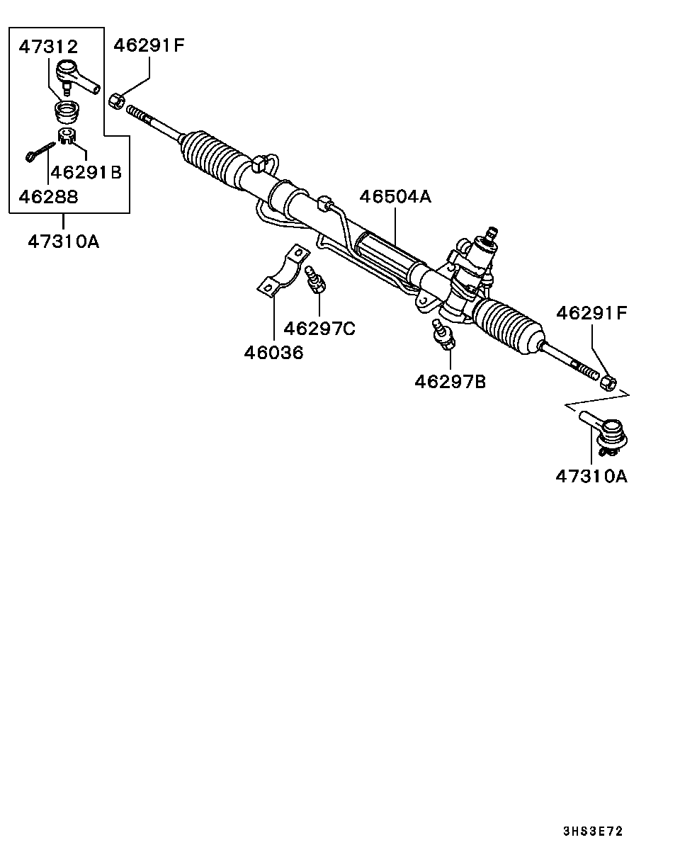 Mitsubishi MB616023 - Remkomplekts, Stūres šķērsstiepņa uzgalis ps1.lv