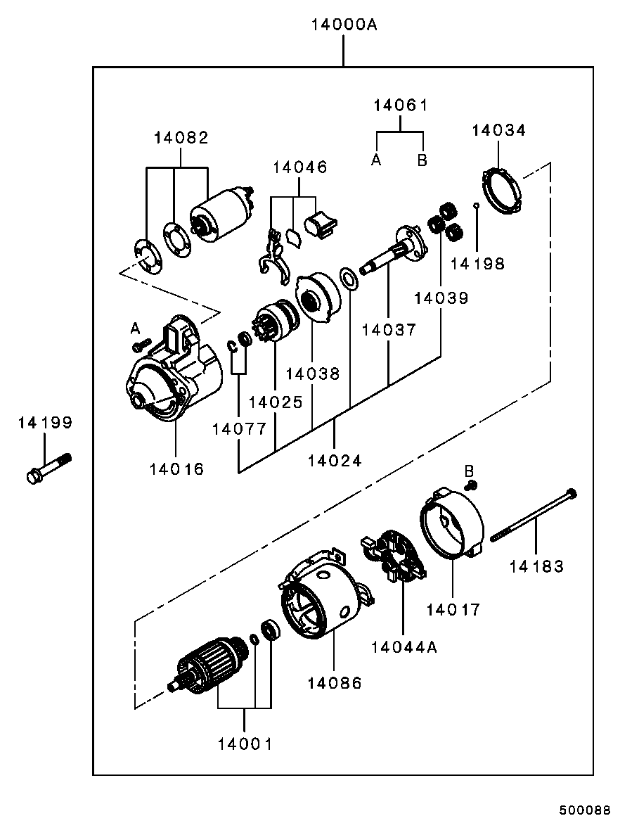 Mitsubishi MD618960 - Remkomplekts, Starteris ps1.lv