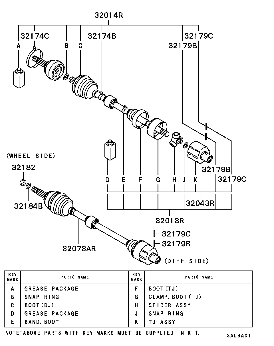 Mitsubishi MR336589 - Putekļusargs, Piedziņas vārpsta ps1.lv