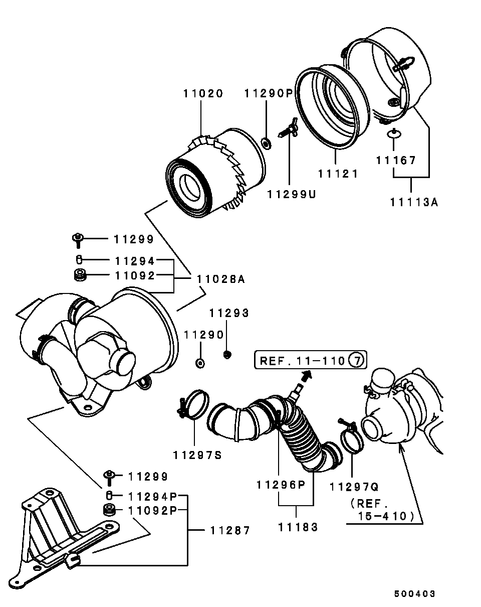 Mitsubishi MR 323949 - Gaisa filtrs ps1.lv