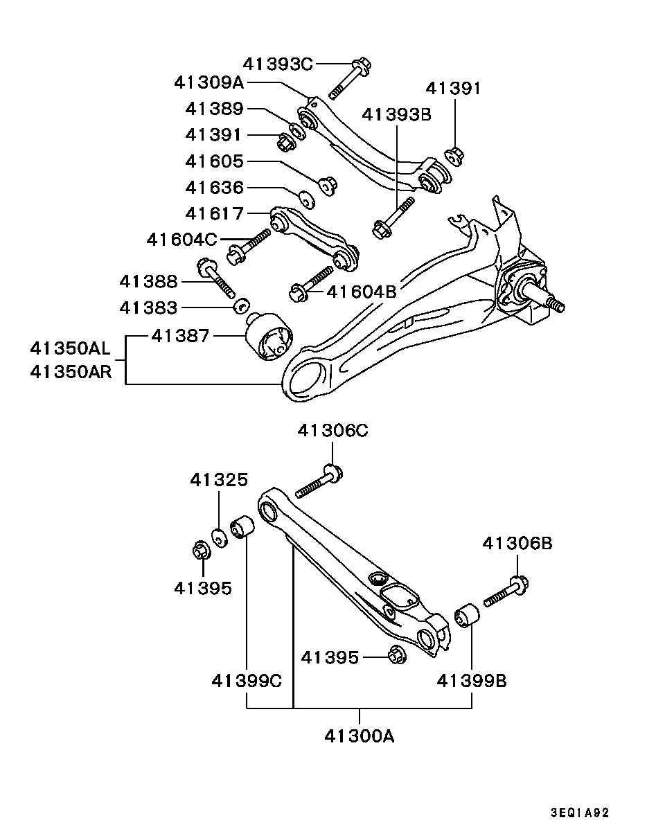 Mitsubishi 4113A041 - Neatkarīgās balstiekārtas svira, Riteņa piekare ps1.lv