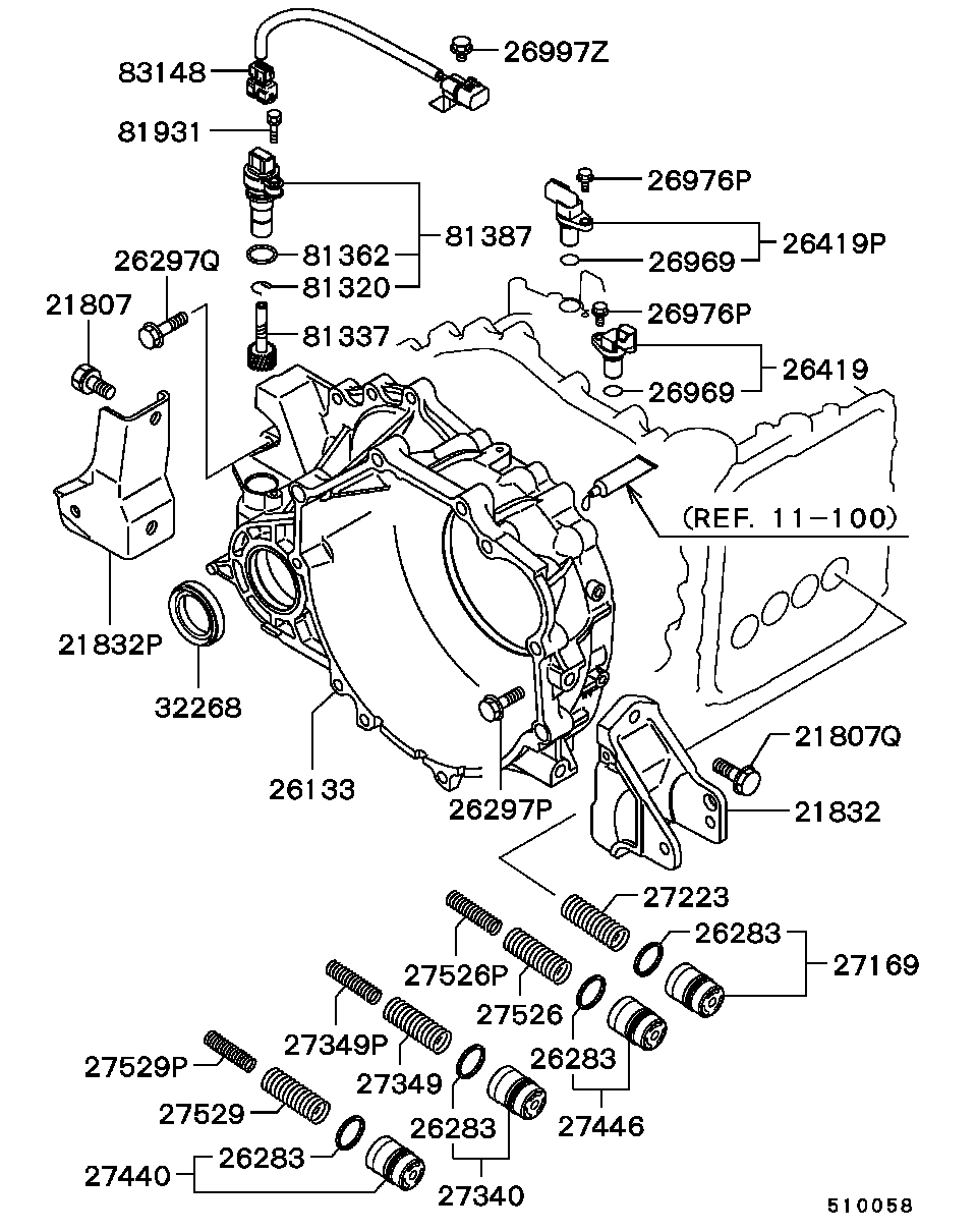 Mitsubishi MD759163 - Rotācijas frekvences devējs, Automātiskā pārnesumkārba ps1.lv