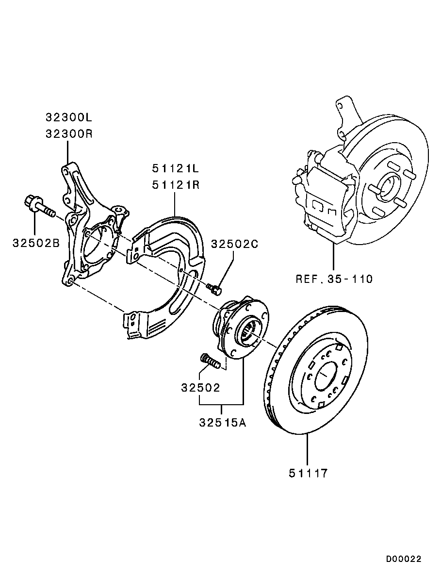 Mitsubishi MR594979 - Riteņa rumbas gultņa komplekts ps1.lv