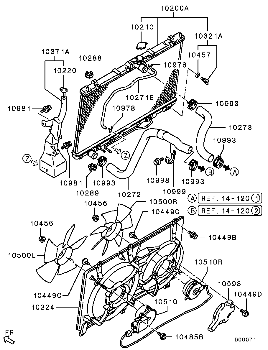 Mitsubishi MN171033 - INSULATOR,RADIATOR SUPPORT,LWR ps1.lv