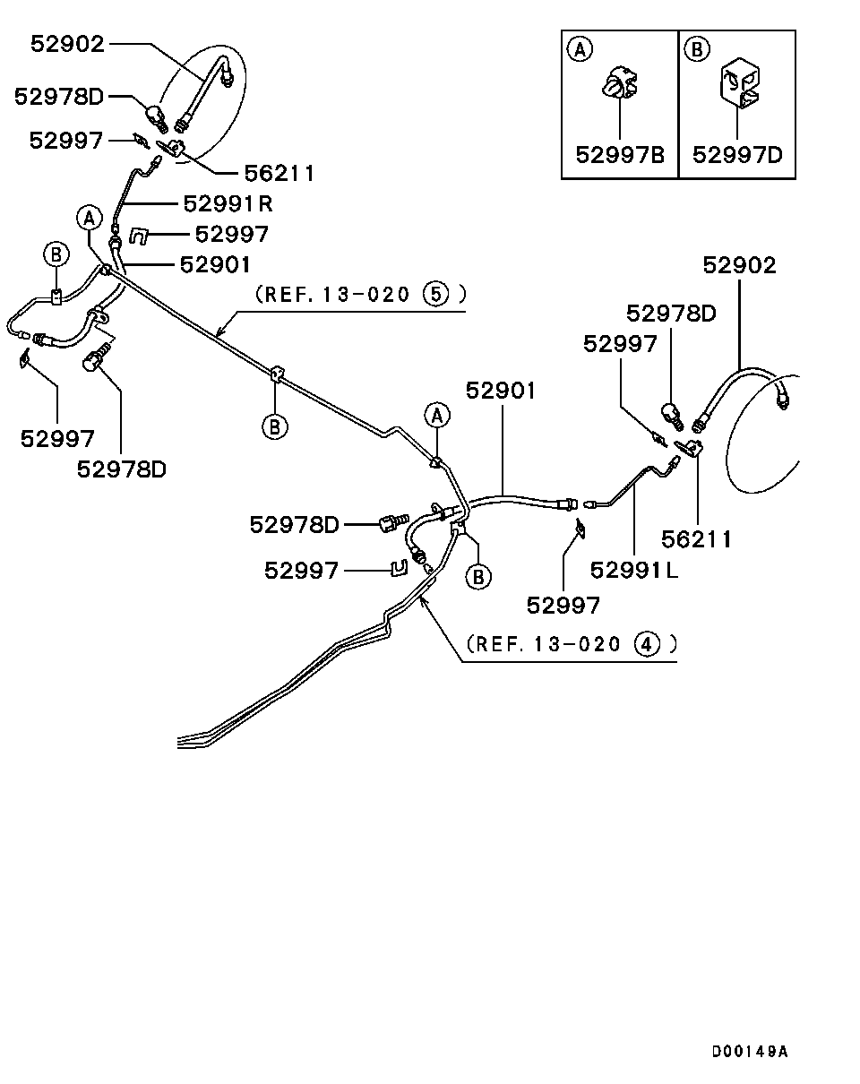 Mitsubishi MR955468 - Bremžu šļūtene ps1.lv