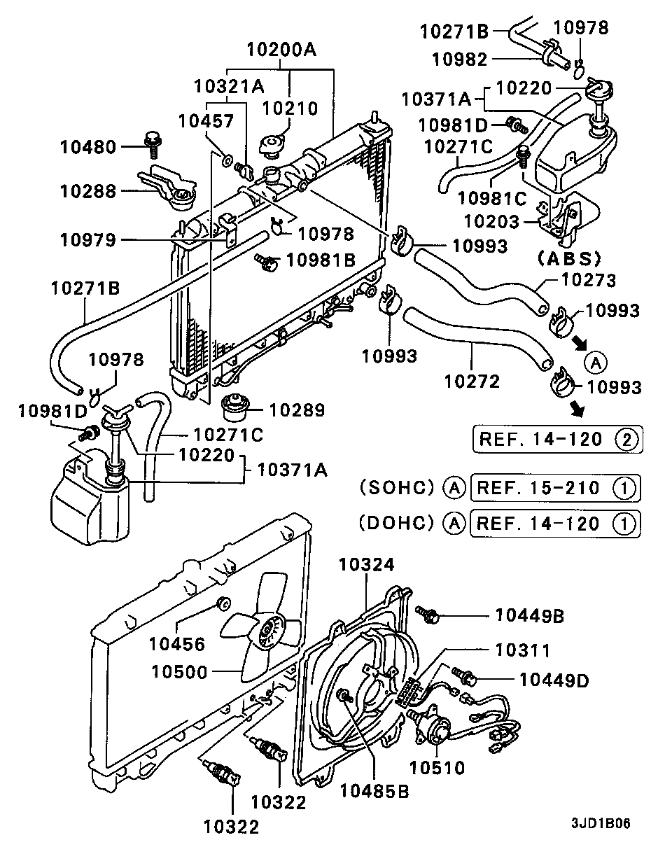 Mitsubishi MB283719 - Vāciņš, Dzesēšanas šķidruma rezervuārs ps1.lv