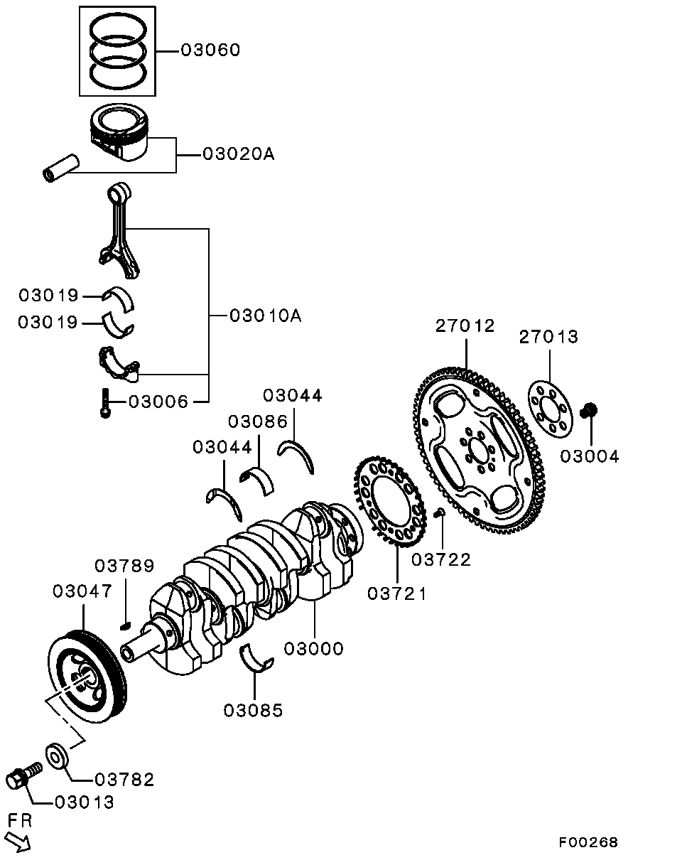 Mitsubishi 1104A102 - Piedziņas skriemelis, Kloķvārpsta ps1.lv