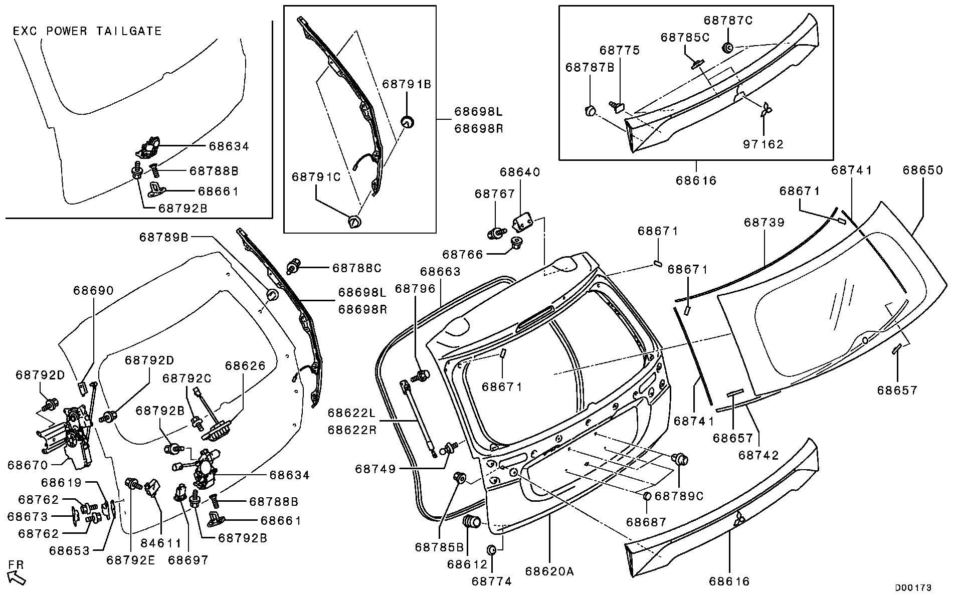 Mitsubishi 5802A376 - Gāzes atspere, Bagāžas / Kravas nodalījuma vāks ps1.lv