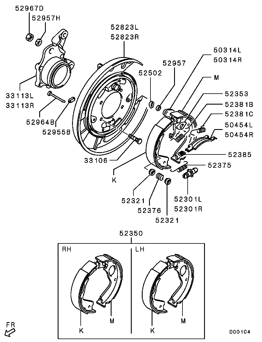 NISSAN MN102640 - Bremžu loku komplekts ps1.lv