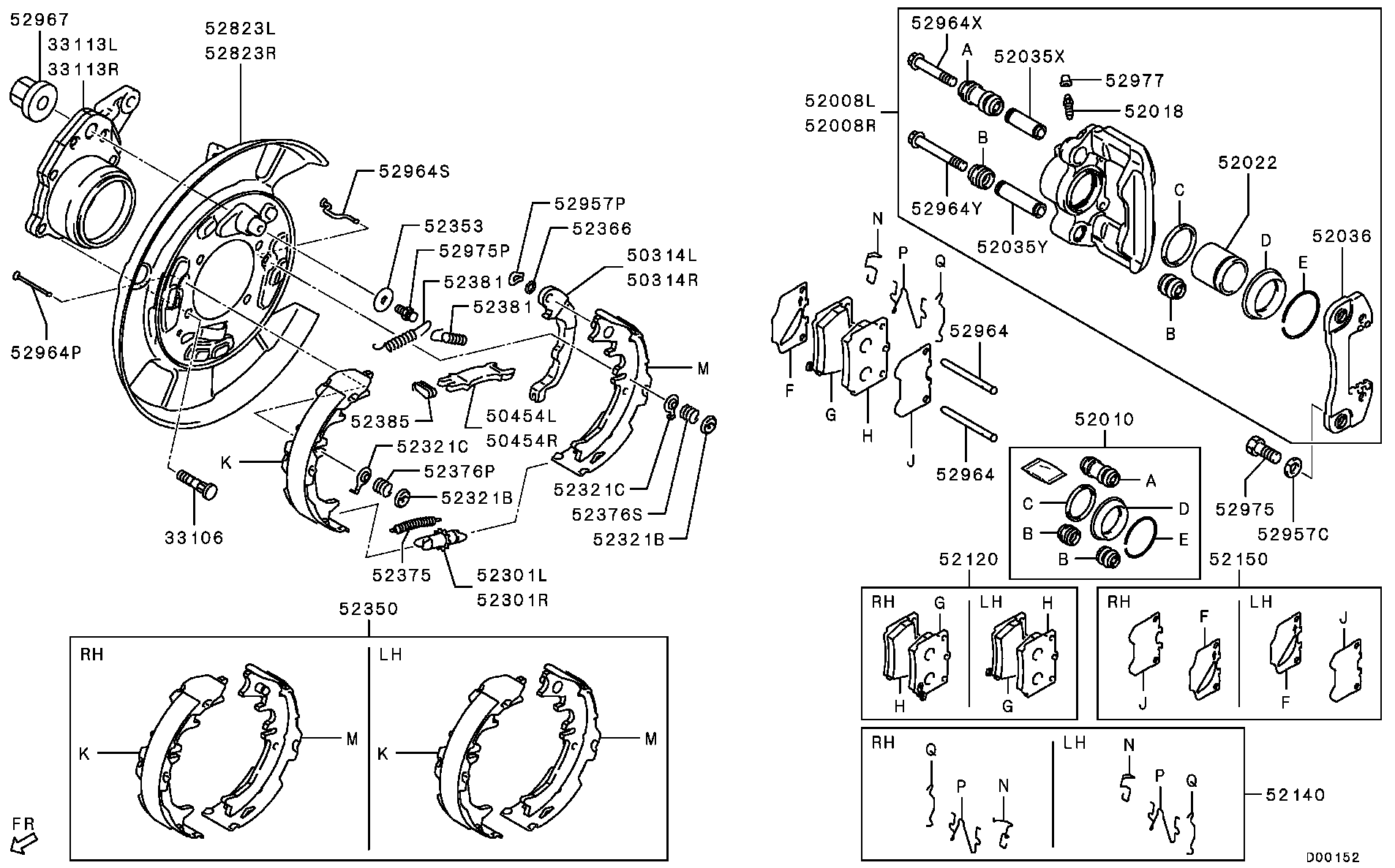 Mitsubishi 4800A082 - Bremžu loku komplekts ps1.lv