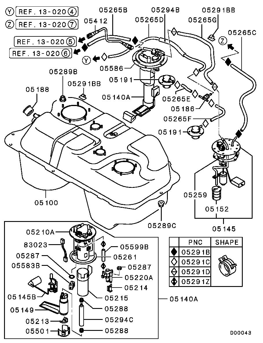 Mitsubishi MR529575 - Degvielas sūknis ps1.lv