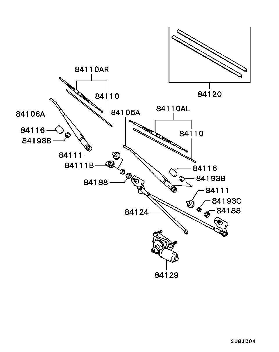 Mitsubishi MR416649 - Stikla tīrītāja slotiņa ps1.lv