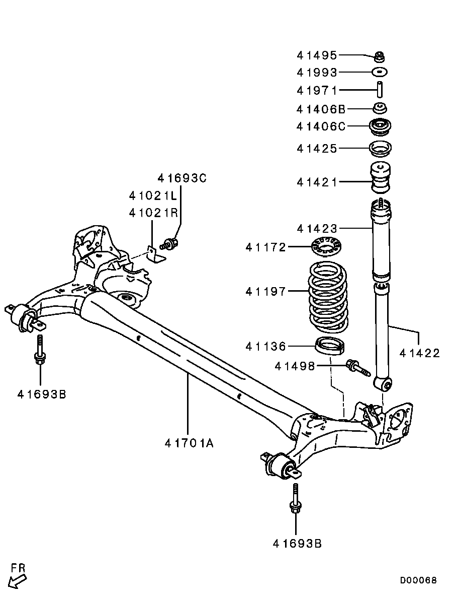 Mitsubishi MR594123 - Putekļu aizsargkomplekts, Amortizators ps1.lv