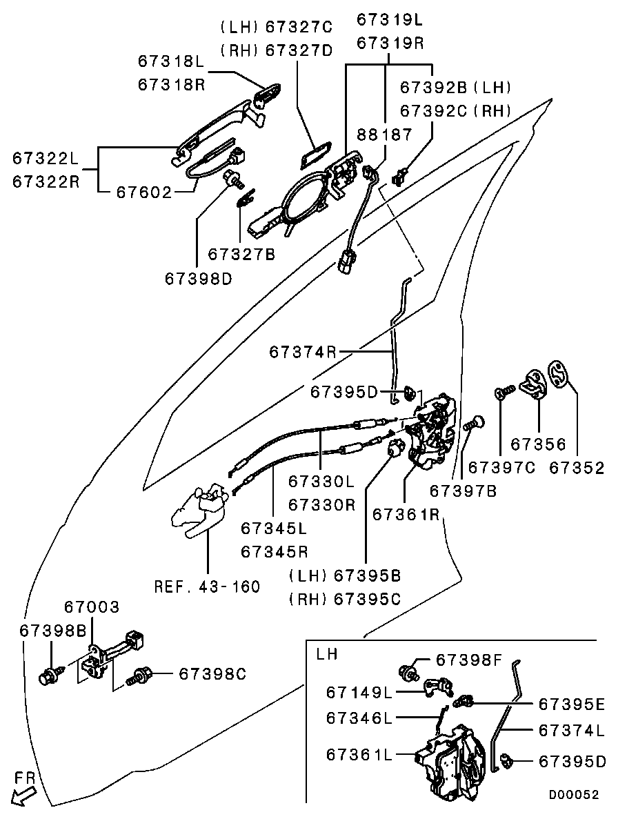 Mitsubishi 5716A013XA - Durvju rokturis ps1.lv