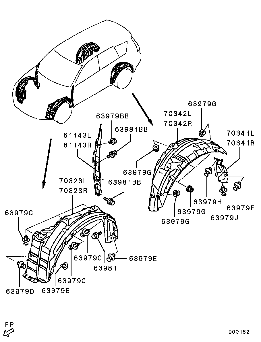 Mitsubishi 5370A953 - Apdare, Riteņa niša ps1.lv