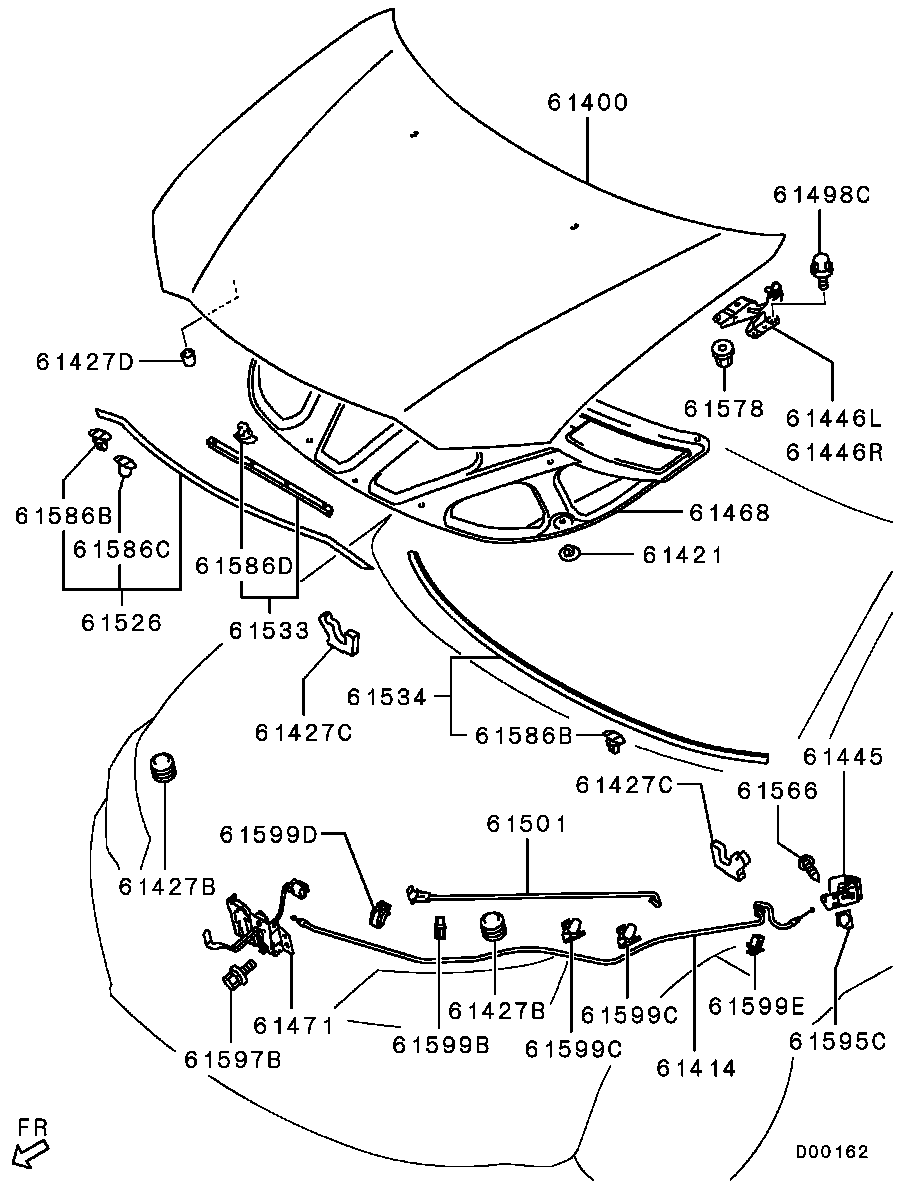 Mitsubishi 5900A393 - Motora pārsegs ps1.lv