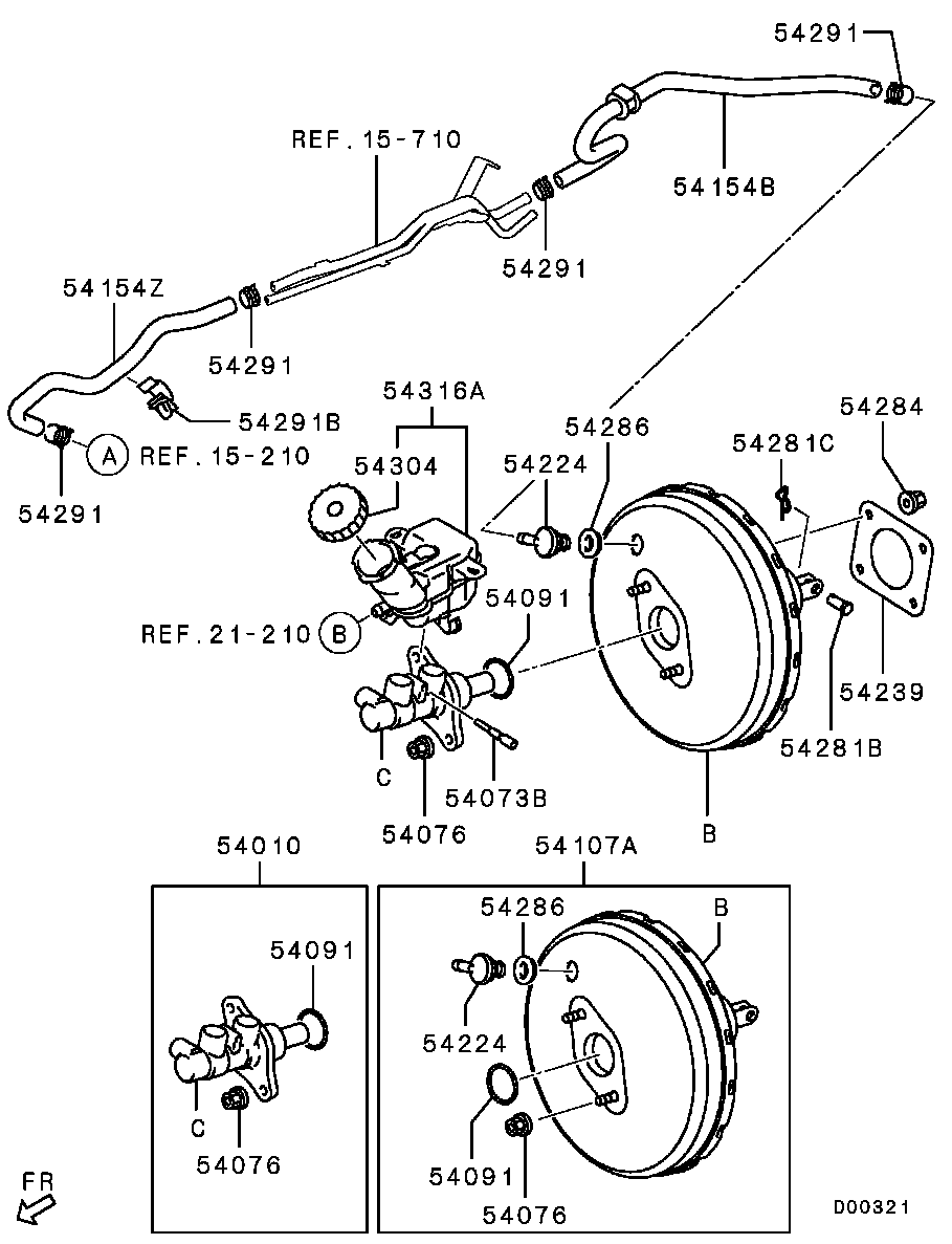 Mitsubishi 4625A213 - Galvenais bremžu cilindrs ps1.lv