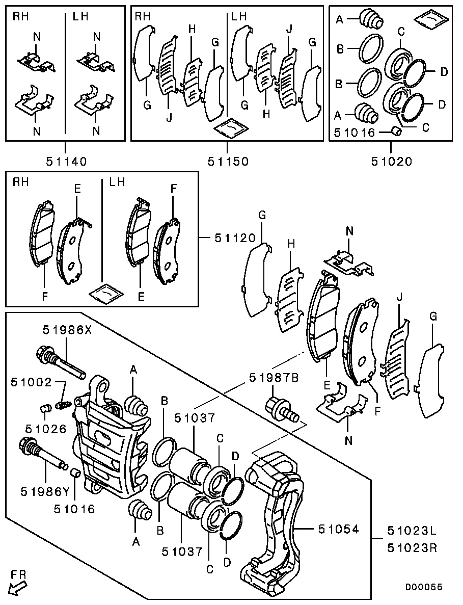 Mitsubishi MB618215 - Piederumu komplekts, Bremžu suports ps1.lv