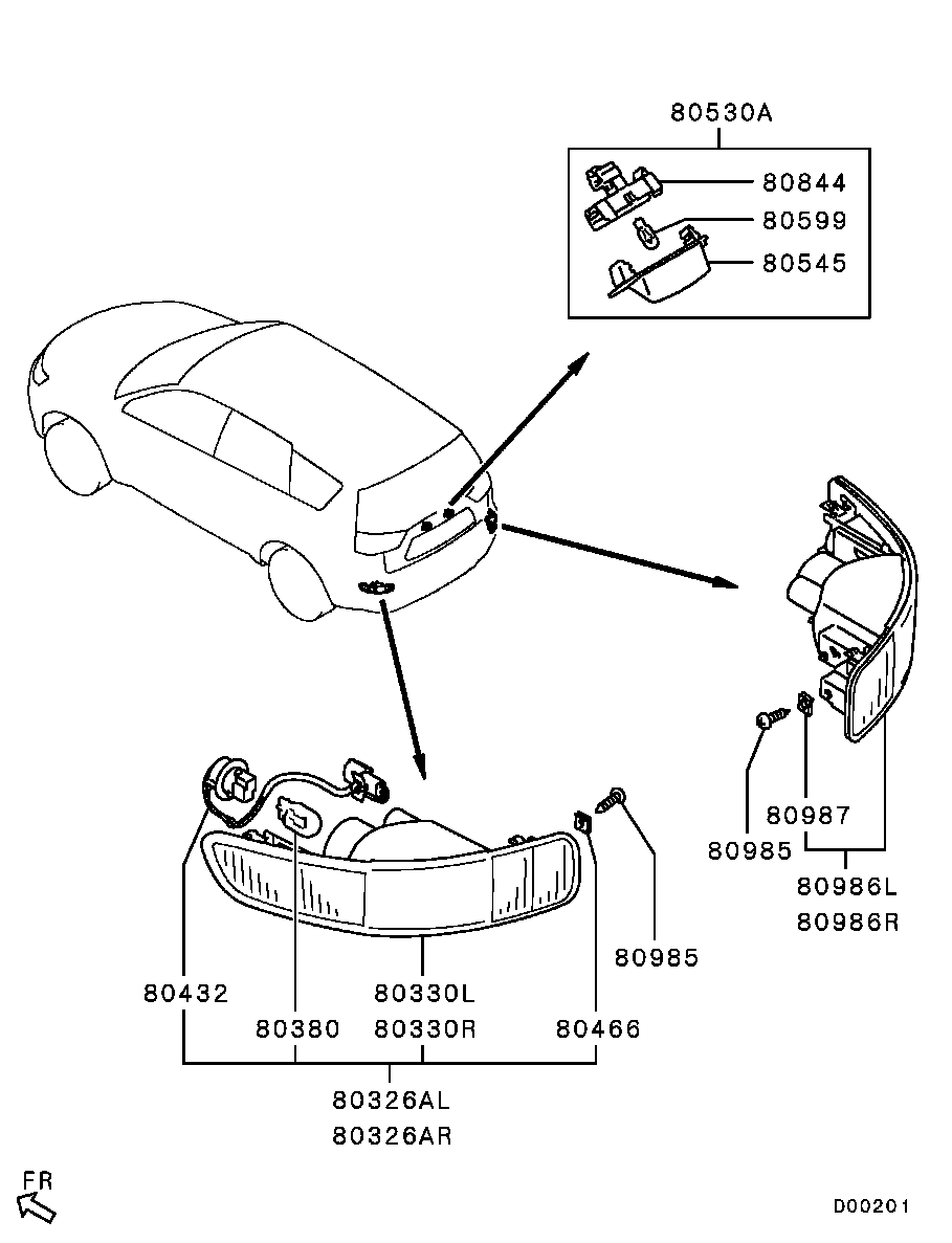 Mitsubishi 8355A004 - Aizm. miglas lukturi ps1.lv