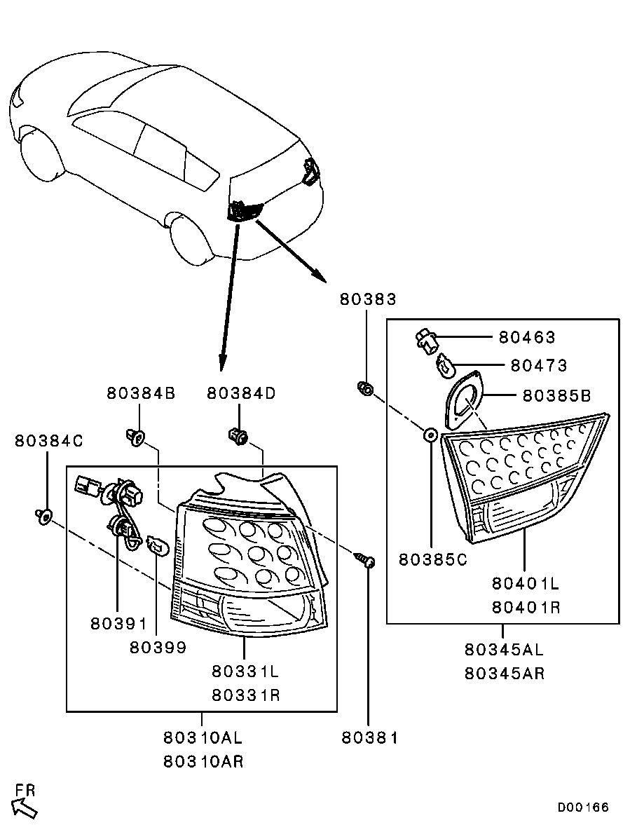 Mitsubishi 8330A379 - Aizmugurējais lukturis ps1.lv