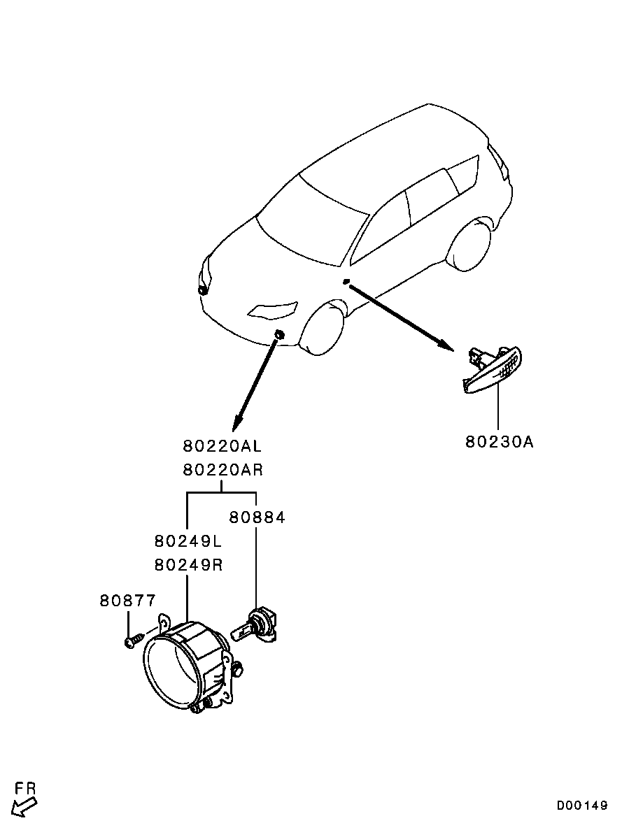 Mitsubishi 8321A371 - Miglas lukturis ps1.lv