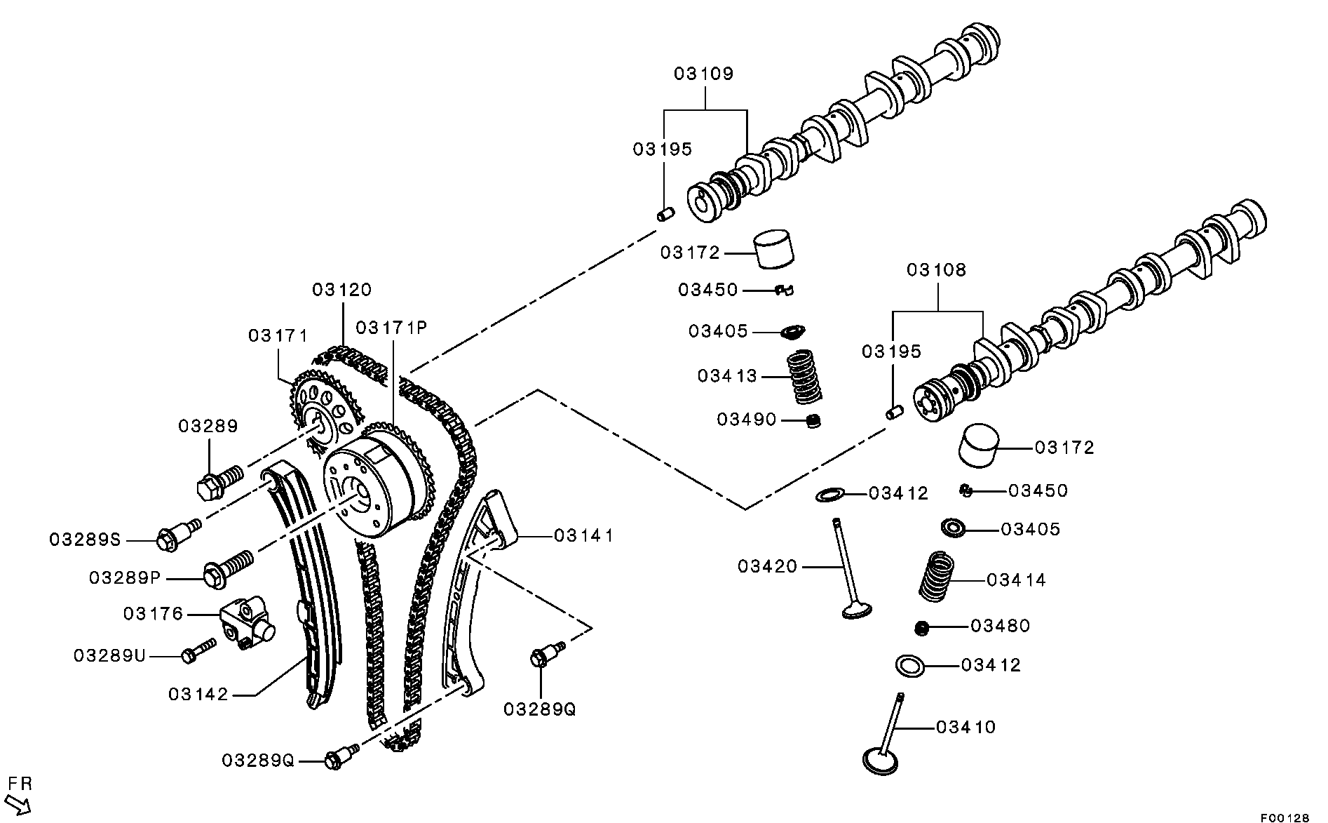 Mitsubishi 1140A046 - Sadales vārpstas piedziņas ķēdes komplekts ps1.lv