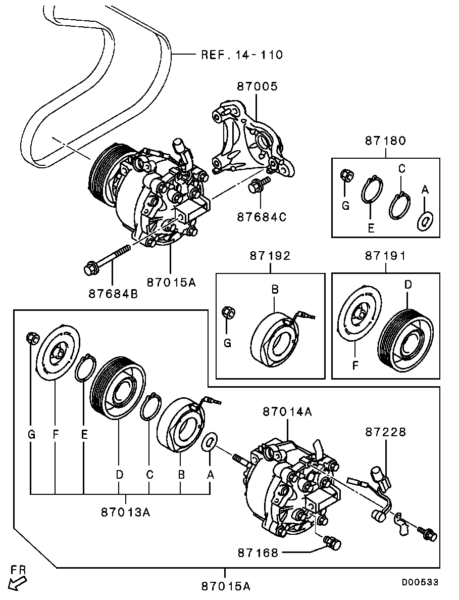 Mitsubishi 7813A419 - Kompresors, Gaisa kond. sistēma ps1.lv