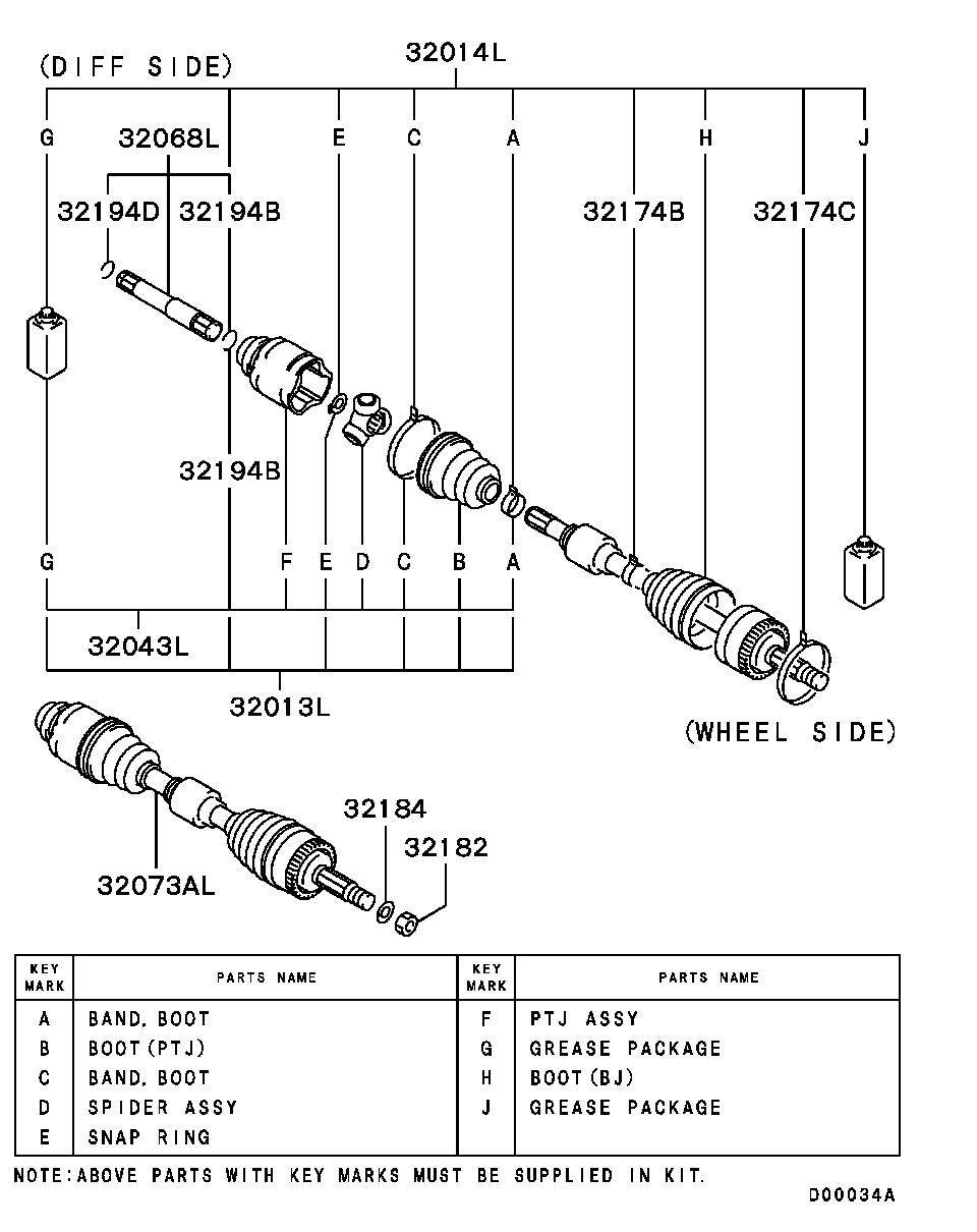 Mitsubishi MN156834 - Putekļusargs, Piedziņas vārpsta ps1.lv