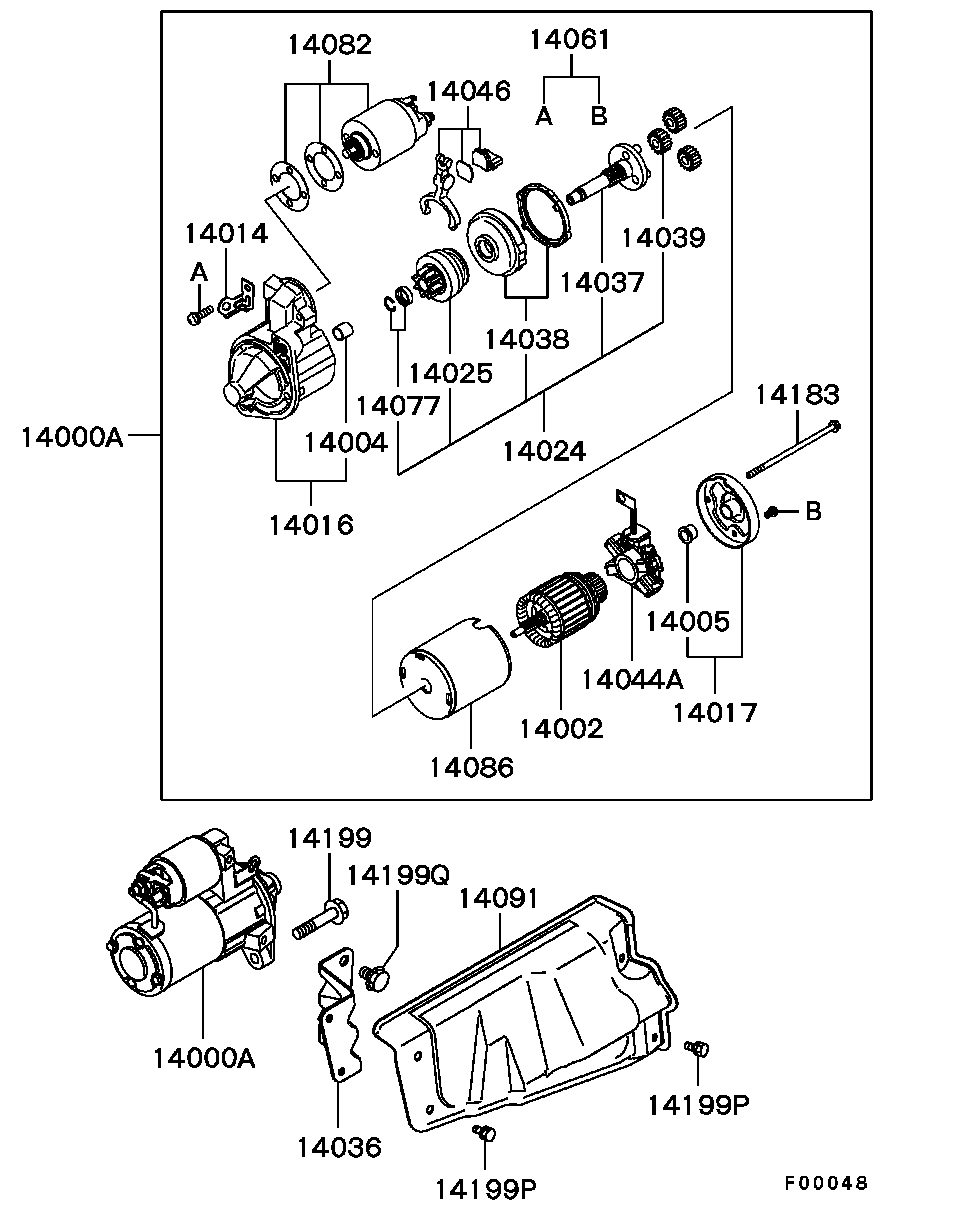 Mitsubishi 1810A001 - Starteris ps1.lv