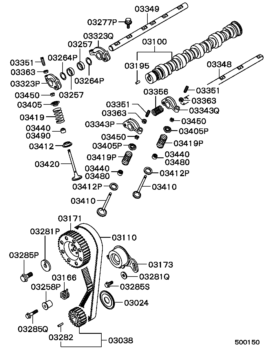 Mitsubishi MD14 6186 - Spriegotājrullītis, Gāzu sadales mehānisma piedziņas siksna ps1.lv