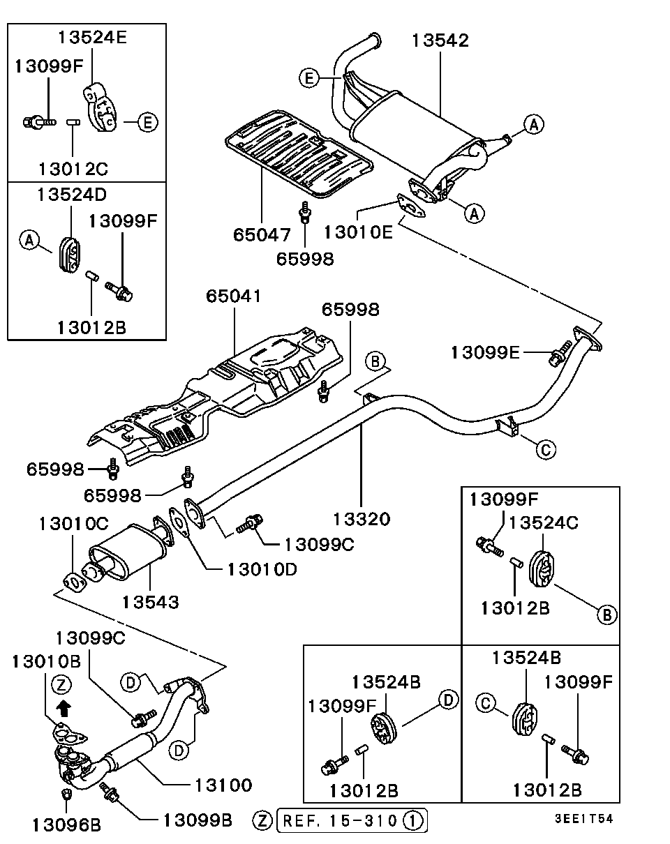 MAZDA MB687001 - Blīve, Izplūdes caurule ps1.lv