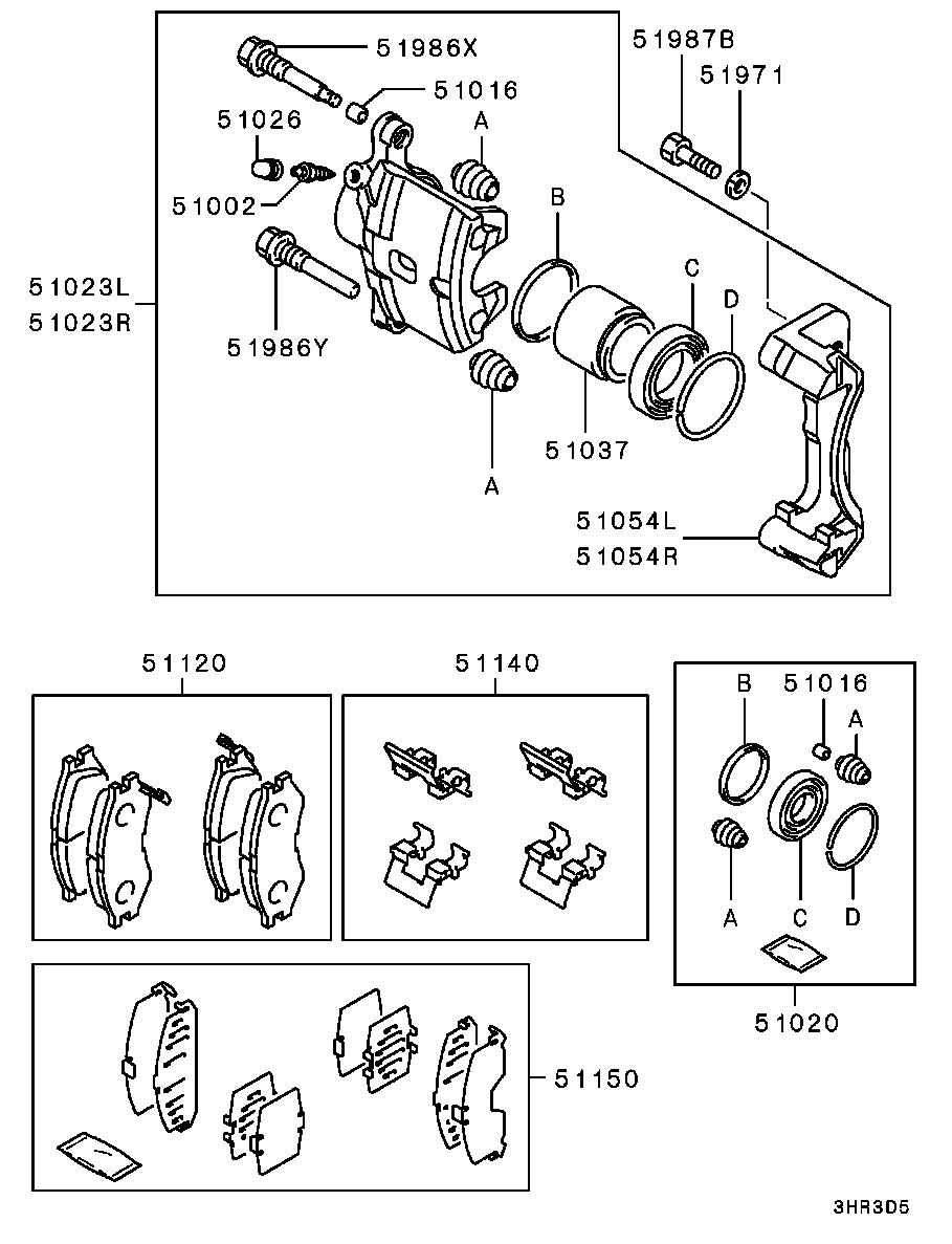 Chrysler MB928411 - CALIPER KIT,FR BRAKE,RH ps1.lv