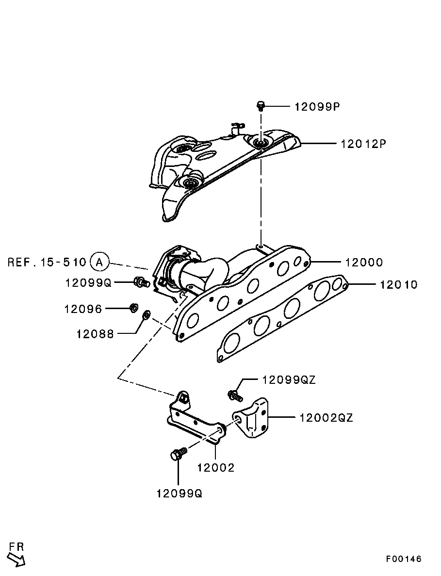 Mitsubishi MN195556 - Blīve, Izplūdes kolektors ps1.lv