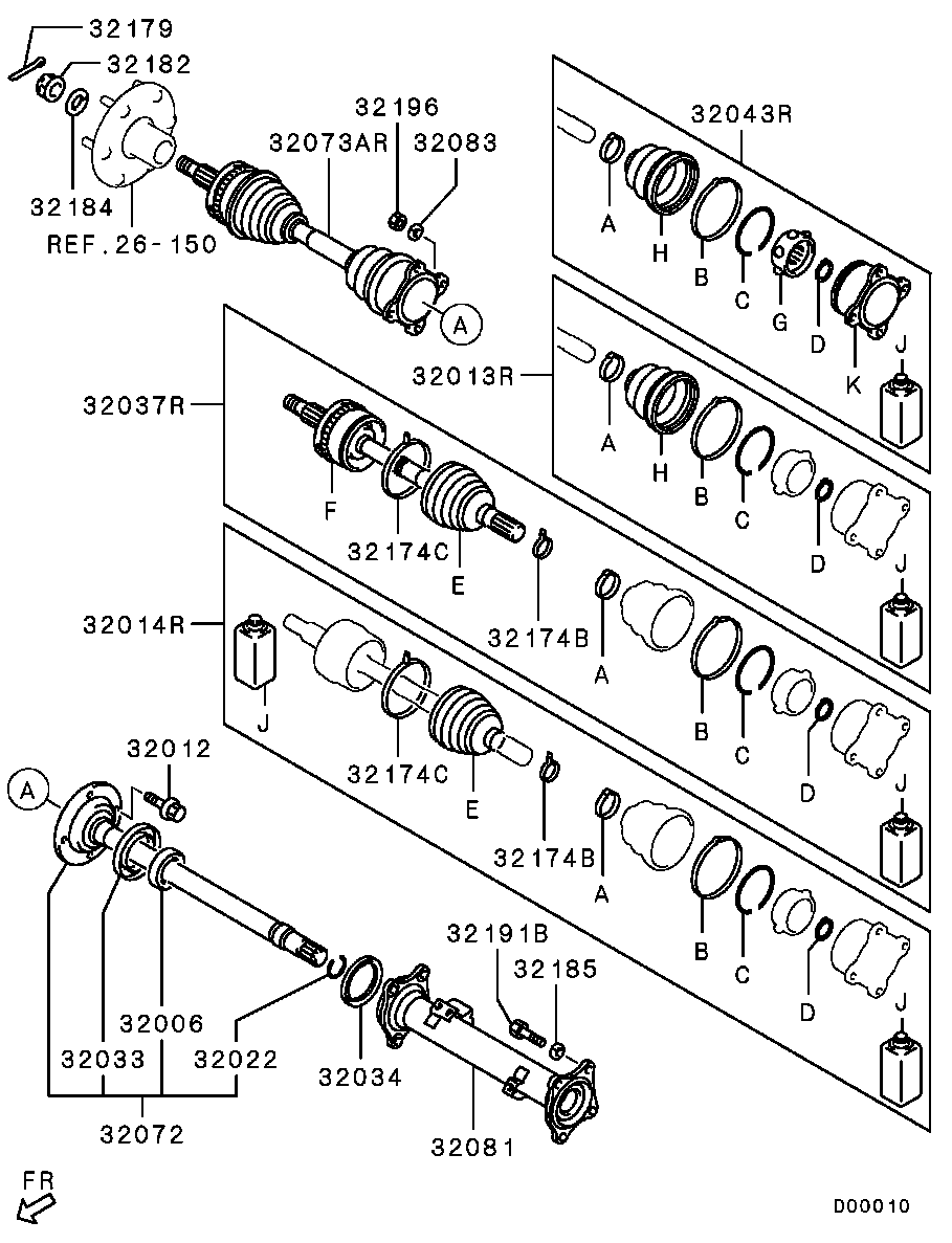 Mitsubishi MR580692 - Piedziņas vārpsta ps1.lv