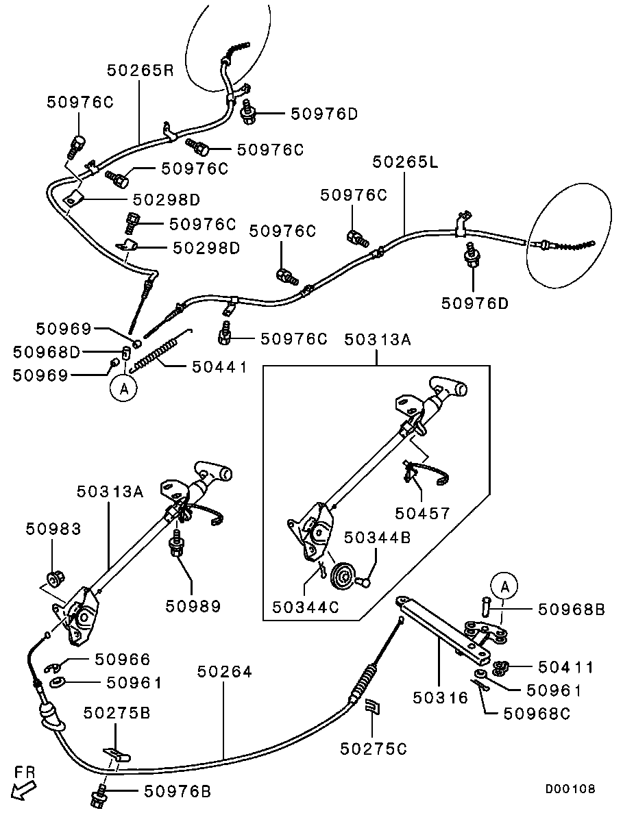 Mitsubishi MN102416 - Trose, Stāvbremžu sistēma ps1.lv