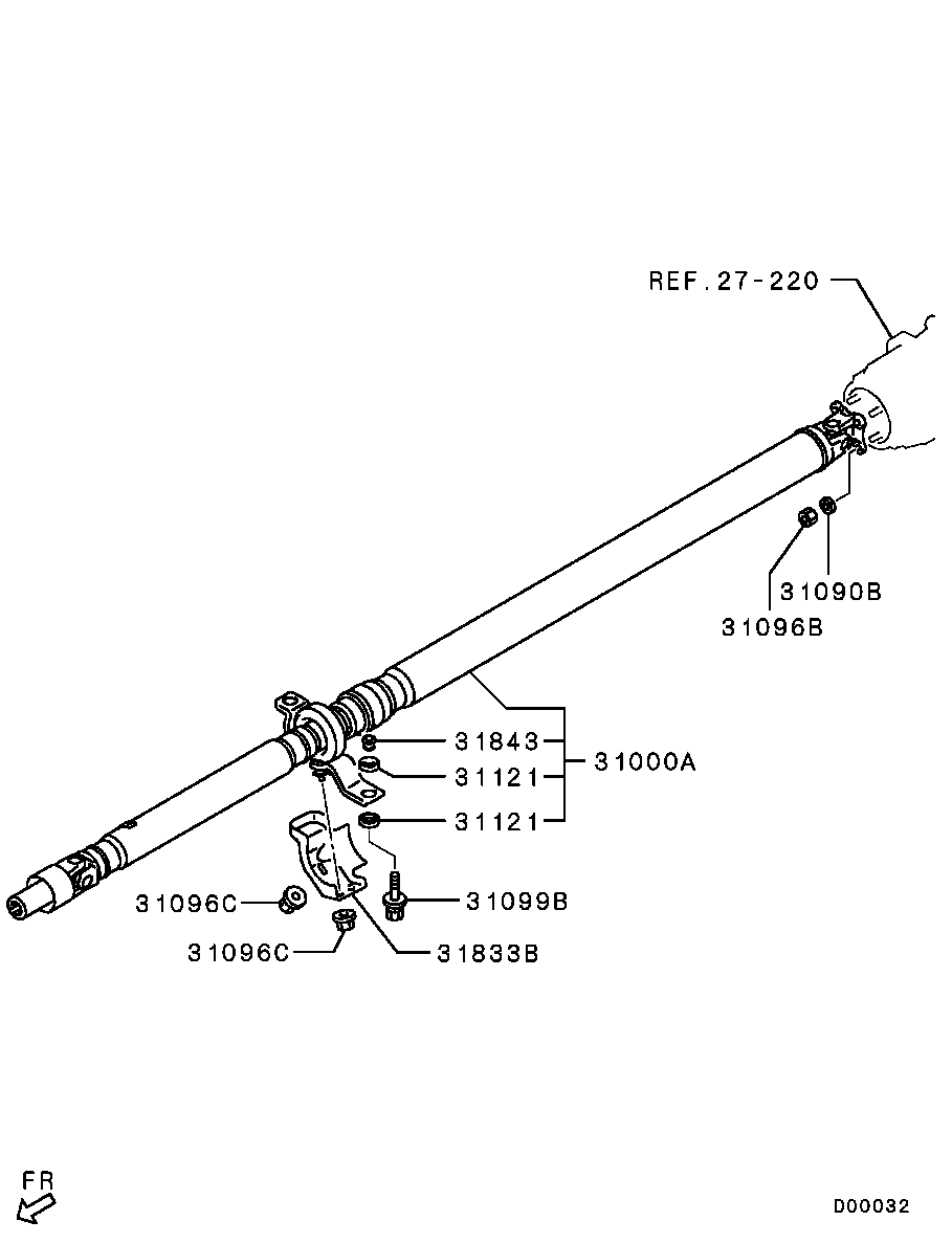 Mitsubishi 3401A022 - Piekare, Kardānvārpsta ps1.lv